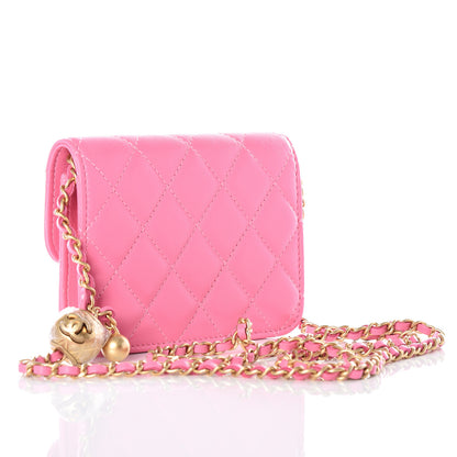 Chanel Lambskin Quilted Pearl Crush Clutch With Chain Pink 2 of 11