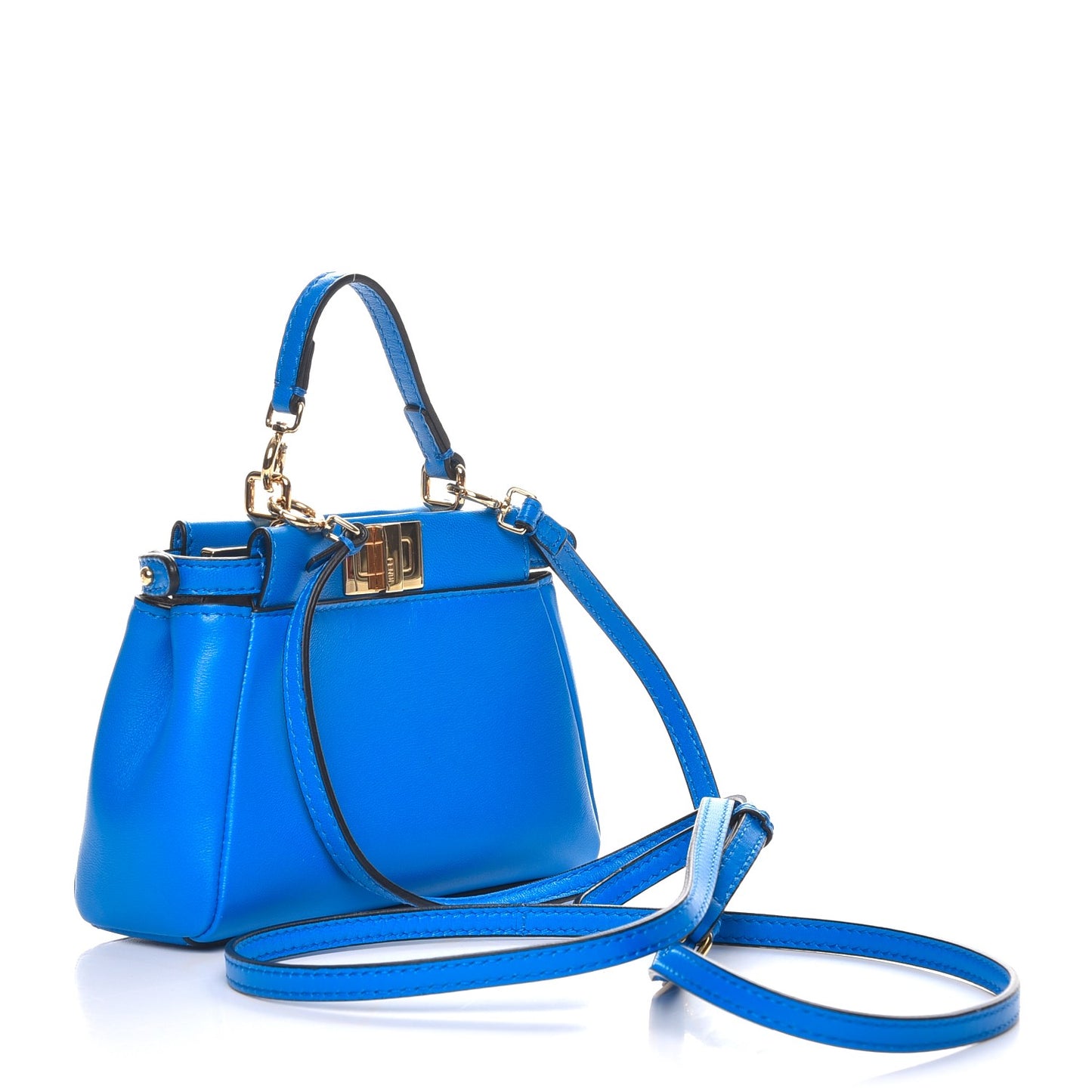 Shiny Nappa Micro Peekaboo Iconic Satchel Blue Royal