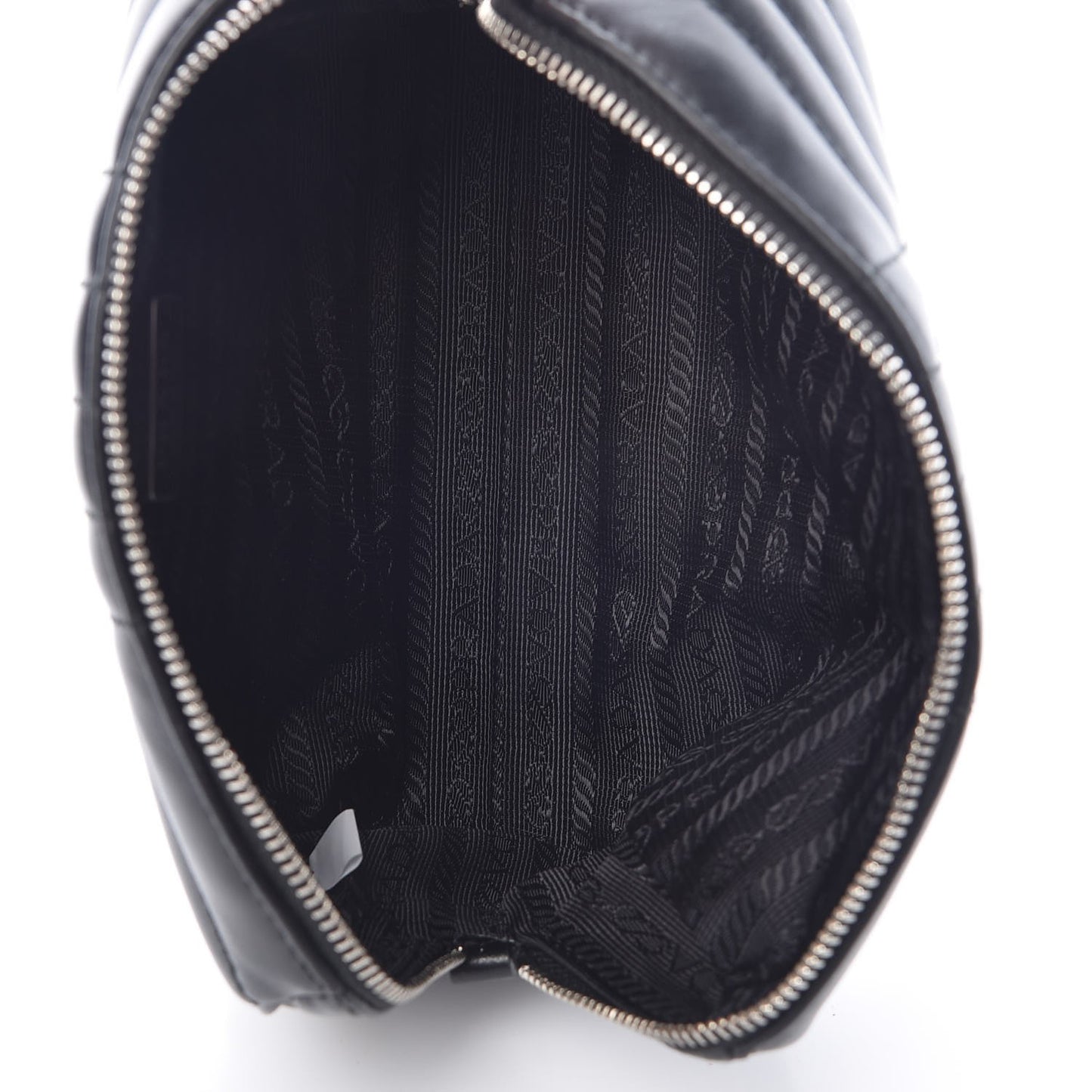 Soft Calfskin Diagramme Wristlet Pouch Bag Black