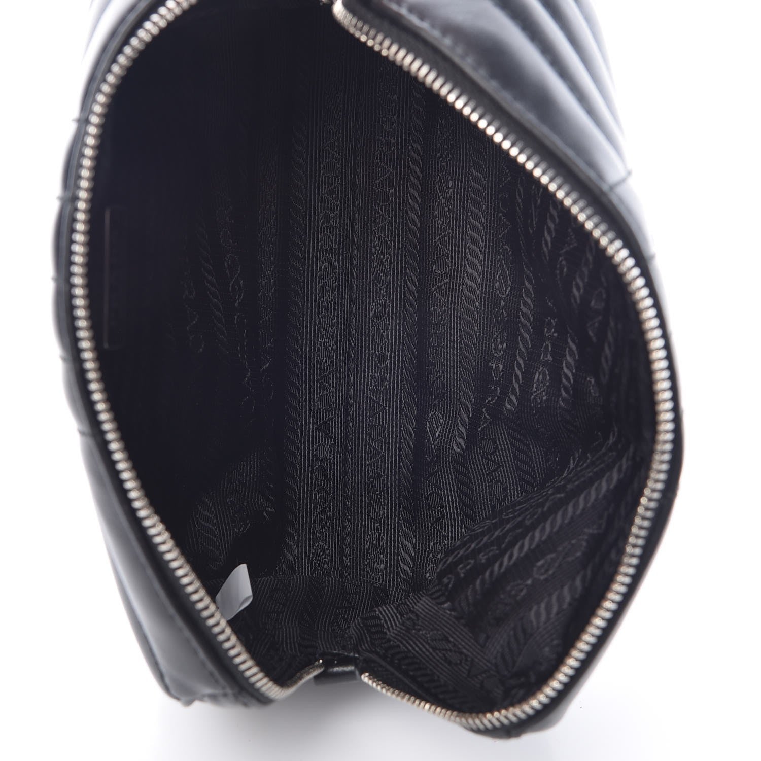 Prada Soft Calfskin Diagramme Wristlet Pouch Bag Black 5 of 8
