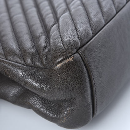 Saint Laurent Sheepskin Matelasse Chevron Monogram Large College Satchel Dark Anthracite 13 of 16
