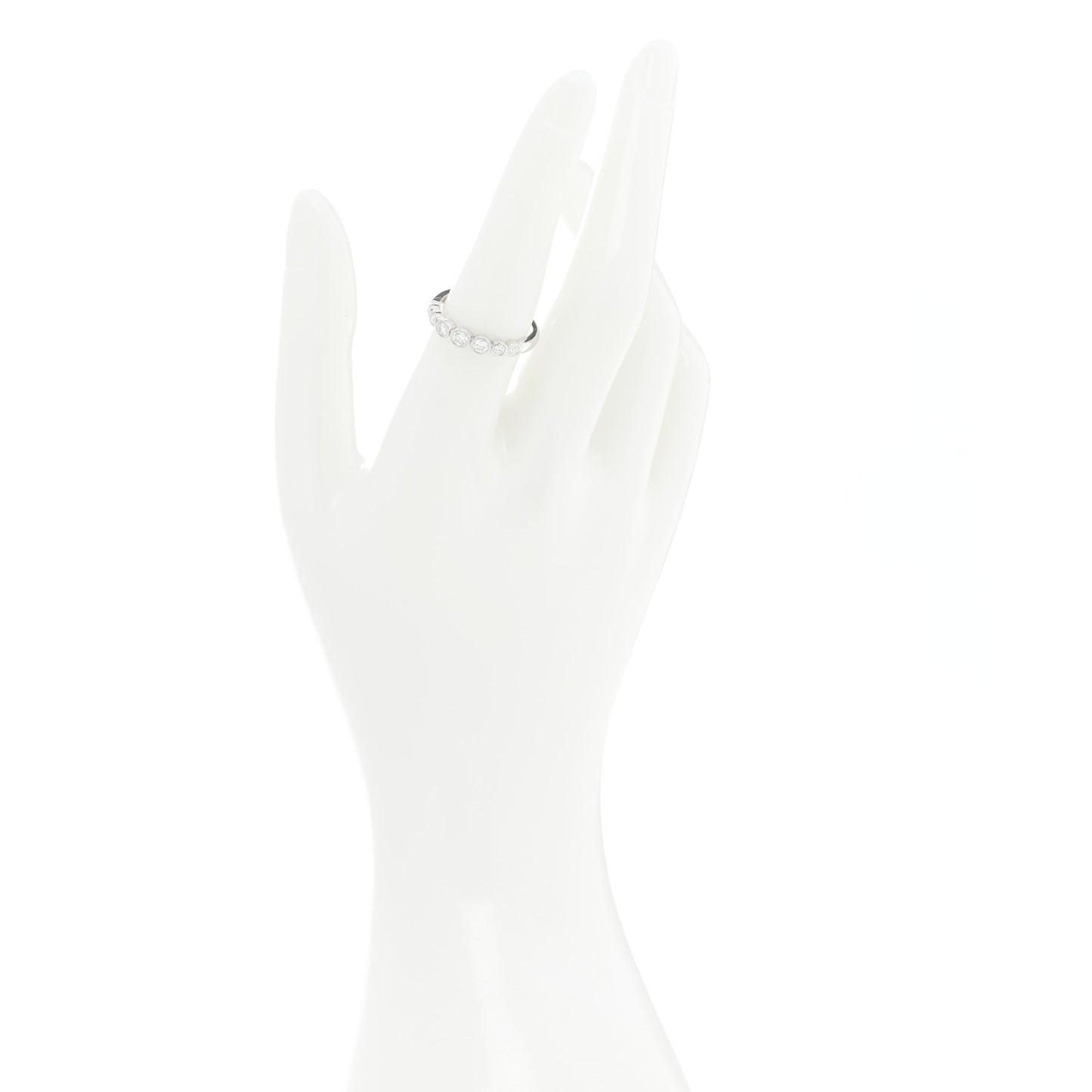 Platinum Diamond Jazz Graduated Band Ring 53 6.5