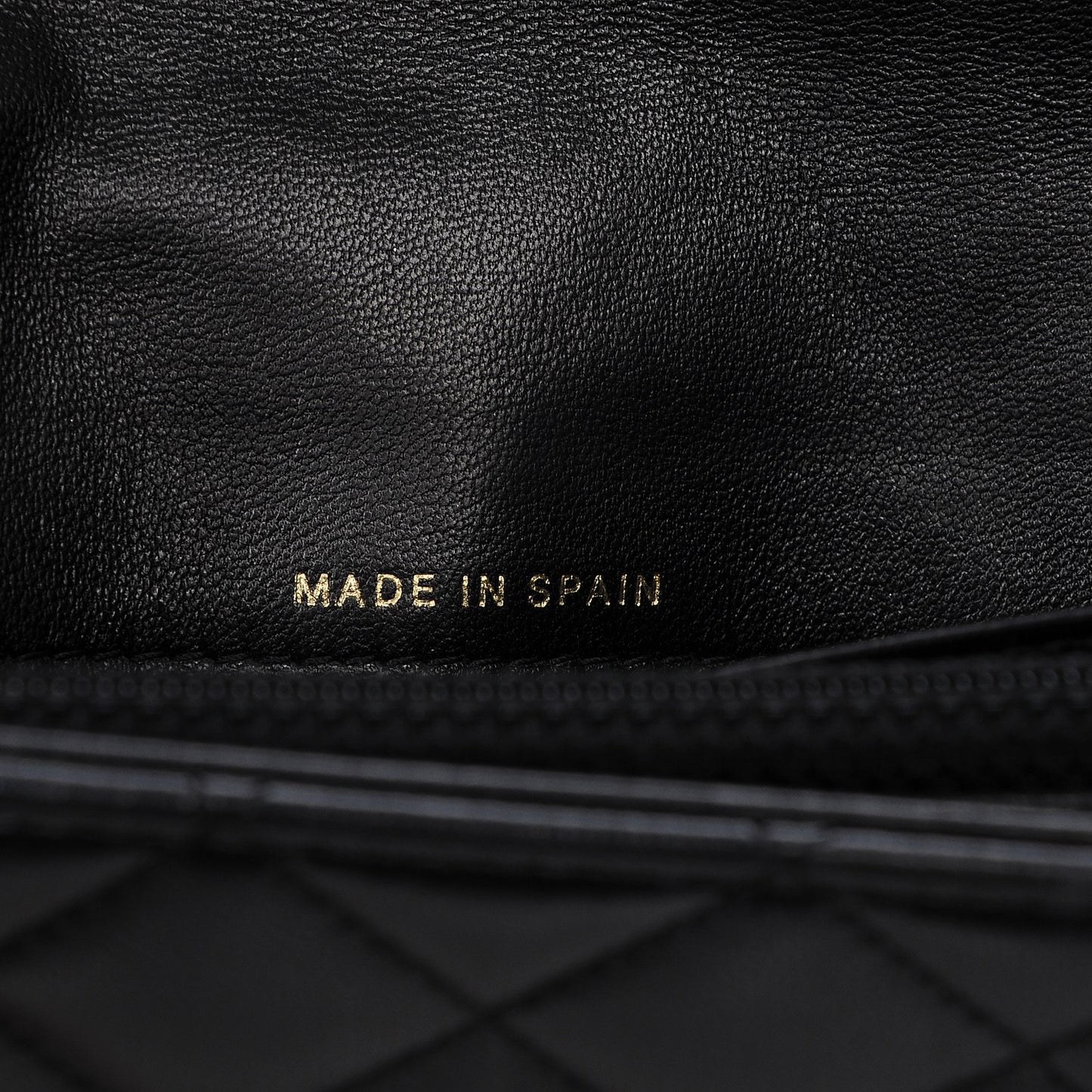 Lambskin Quilted Large Diamond CC Flap Wallet Black