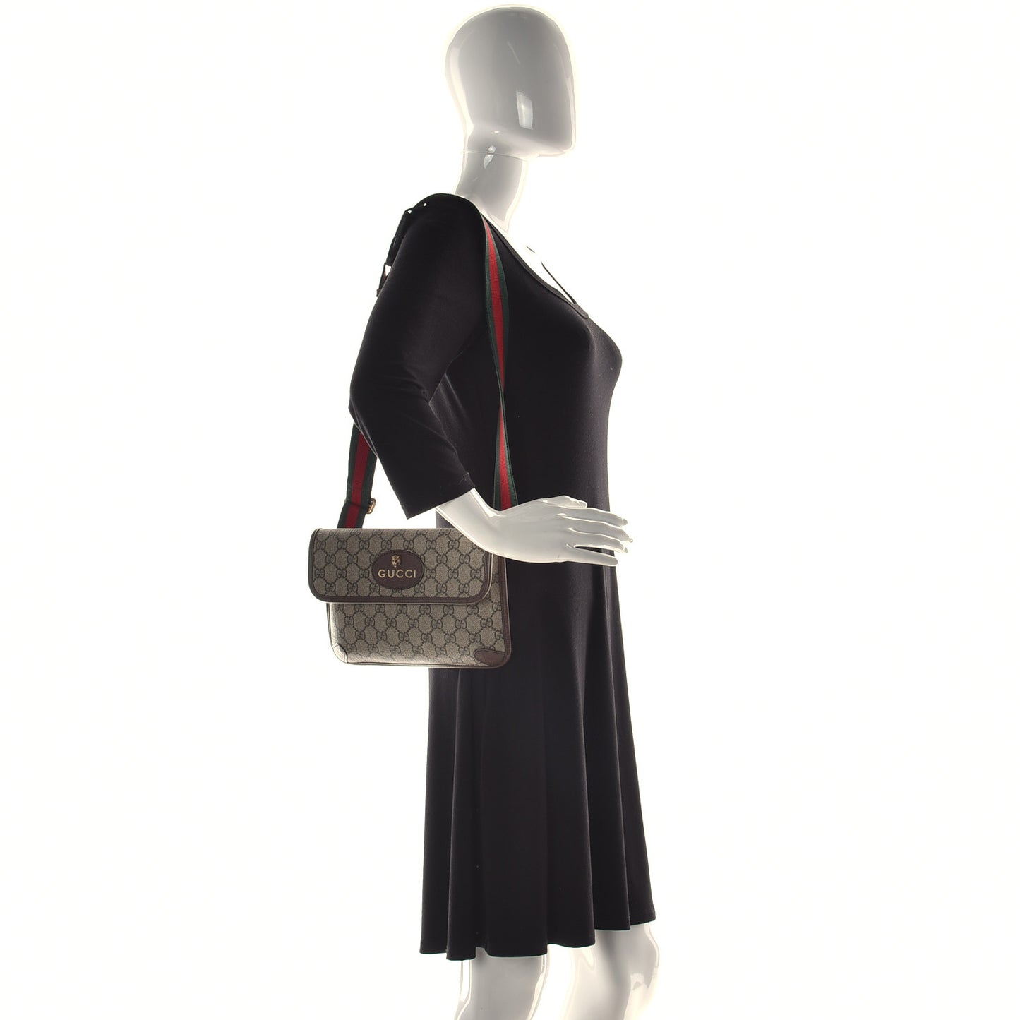 GG Supreme Monogram Neo Vintage Web Belt Bag Brown