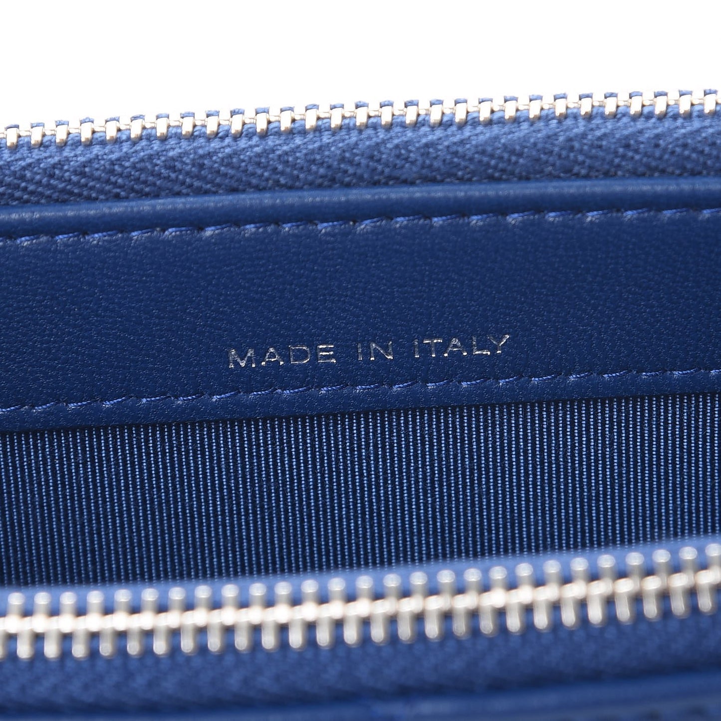 Lambskin Quilted Small Clutch With Chain Blue