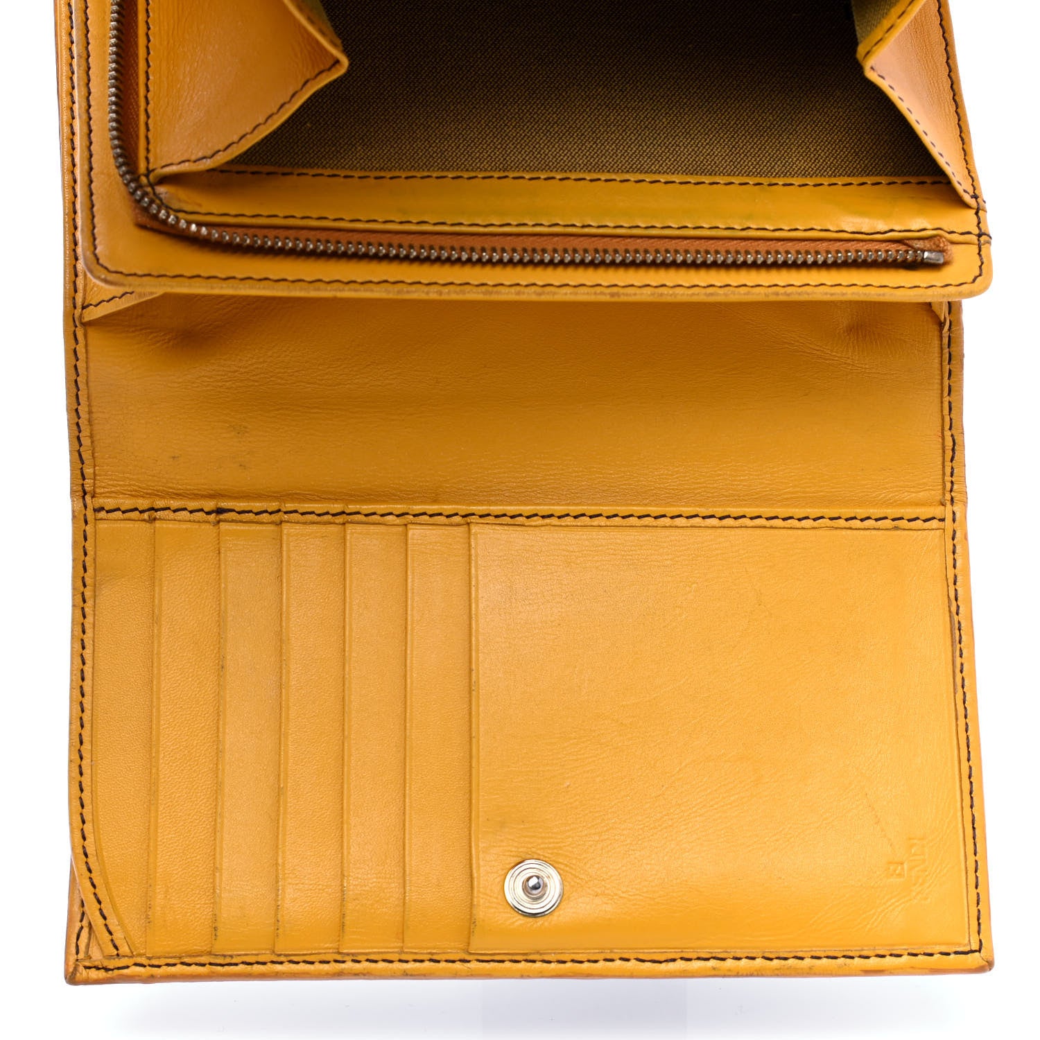 Fendi Zucchino Flap Wallet Tobacco Yellow 5 of 7