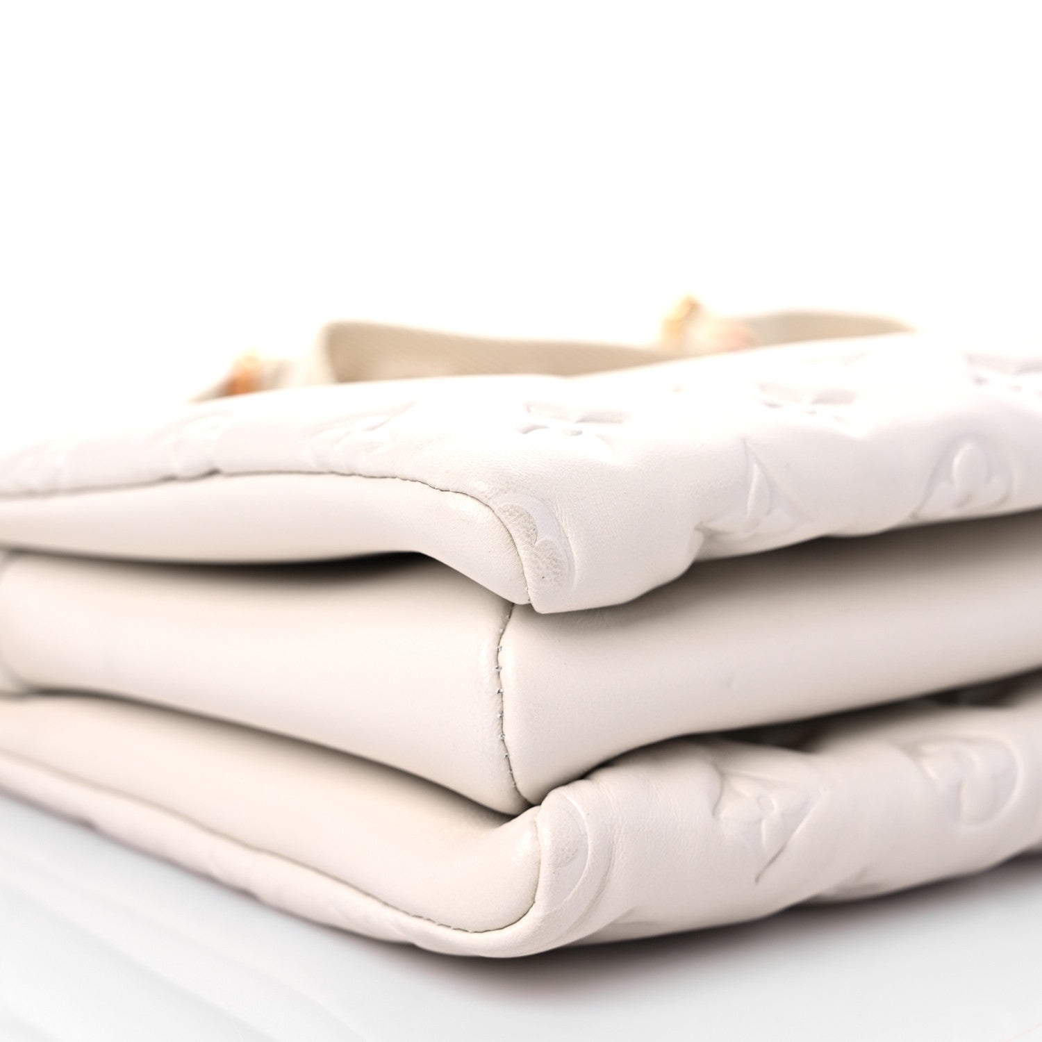 Louis Vuitton Lambskin Embossed Monogram Coussin PM Cream 9 of 10