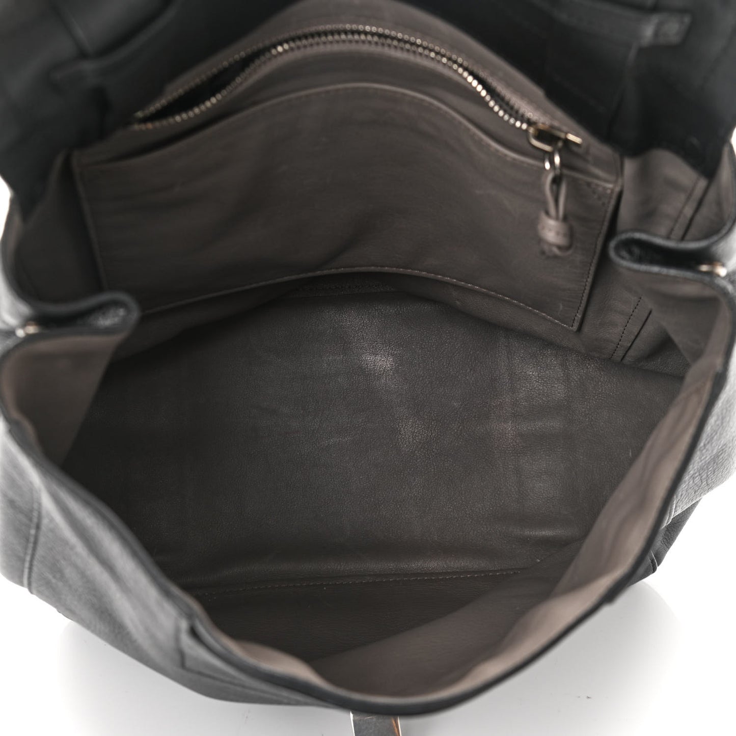 Pebbled Calfskin Large PS Courier Backpack Black