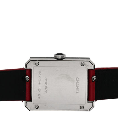 Chanel Stainless Steel Alligator Diamond Bezel 21mm Boy-Friend Quartz Watch Red 4 of 4
