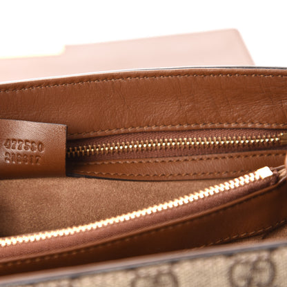 Gucci GG Supreme Monogram Calfskin Padlock Slip Pocket Shoulder Bag Beige Cuir 10 of 13