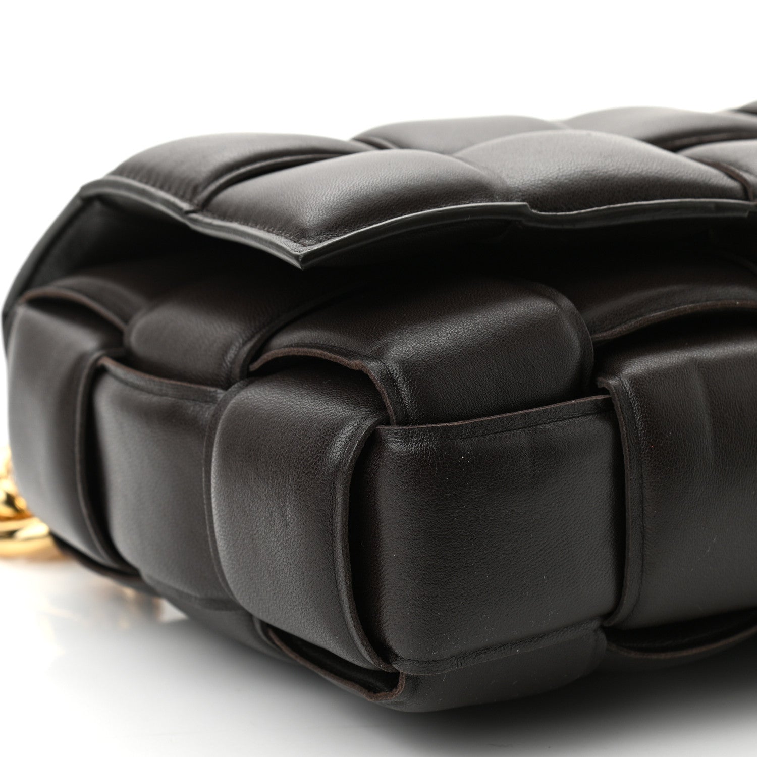 Bottega Veneta Lambskin Maxi Intreccio Padded Chain Cassette Crossbody Bag Black 8 of 9