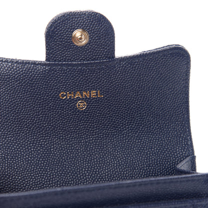 Chanel Iridescent Caviar Quilted Flap Card Holder Dark Blue 6 of 9