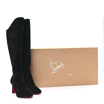 Christian Louboutin Veau Velours Eleonor Botta 85 Tall Boots 36.5 Black 8 of 8