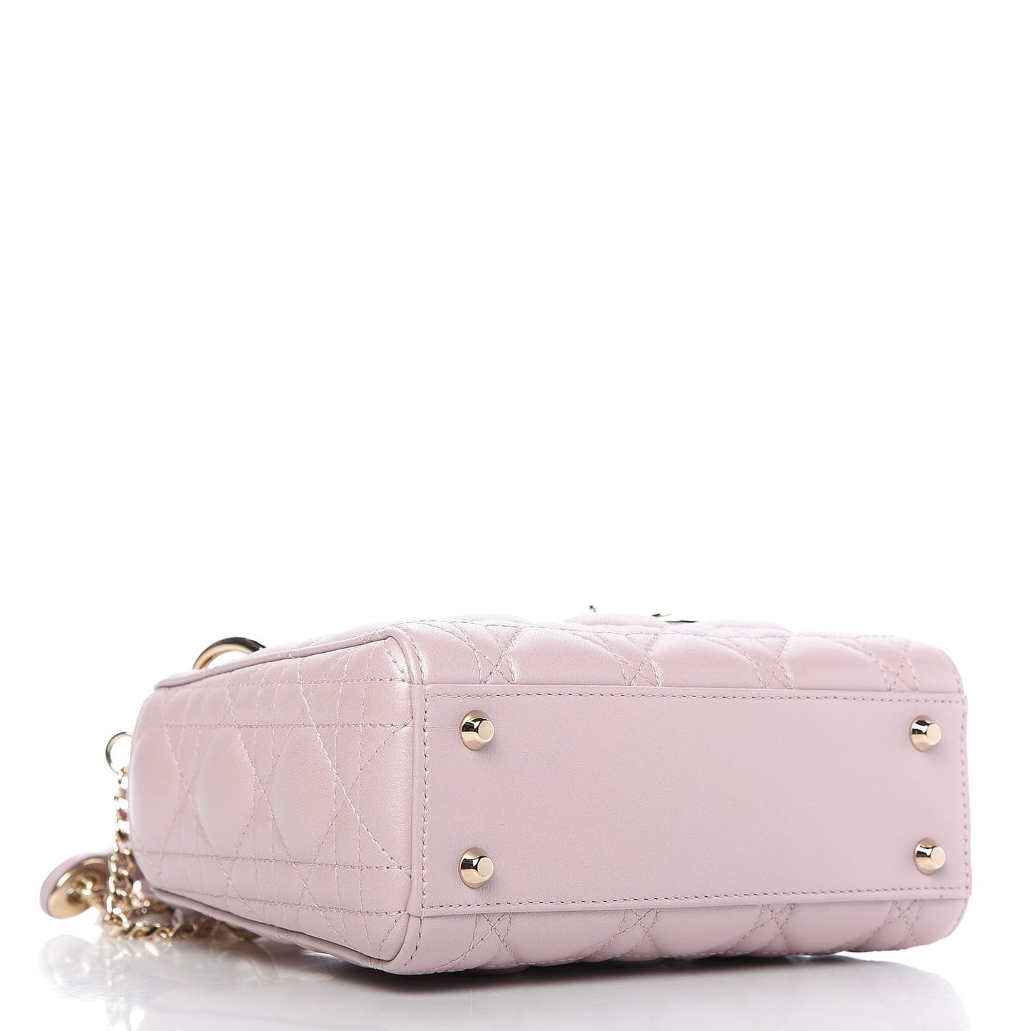 Metallic Lambskin Cannage Mini Lady Dior Lotus