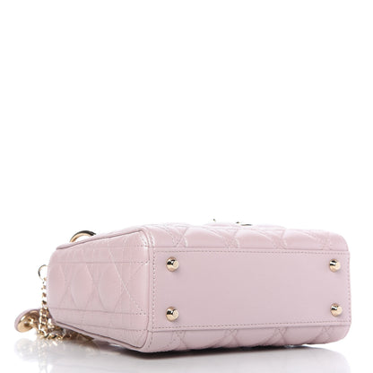 Christian Dior Metallic Lambskin Cannage Mini Lady Dior Lotus 4 of 10