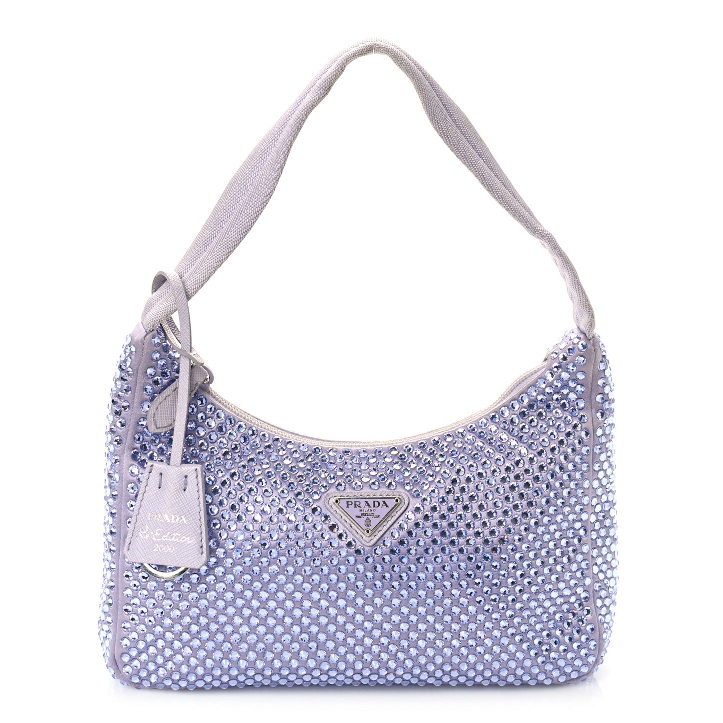 Satin Crystal Mini Re-Edition 2000 Bag Glicine