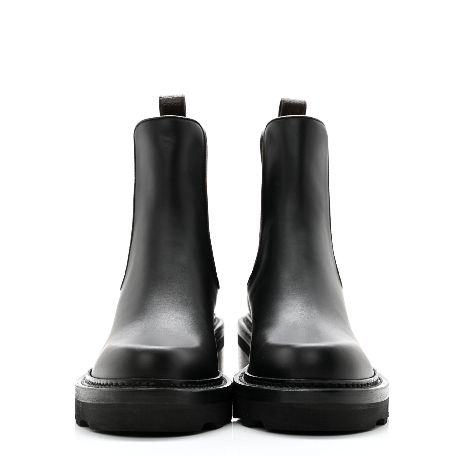 Louis Vuitton Calfskin Monogram Beaubourg Ankle Boots 37 Black 2 of 10