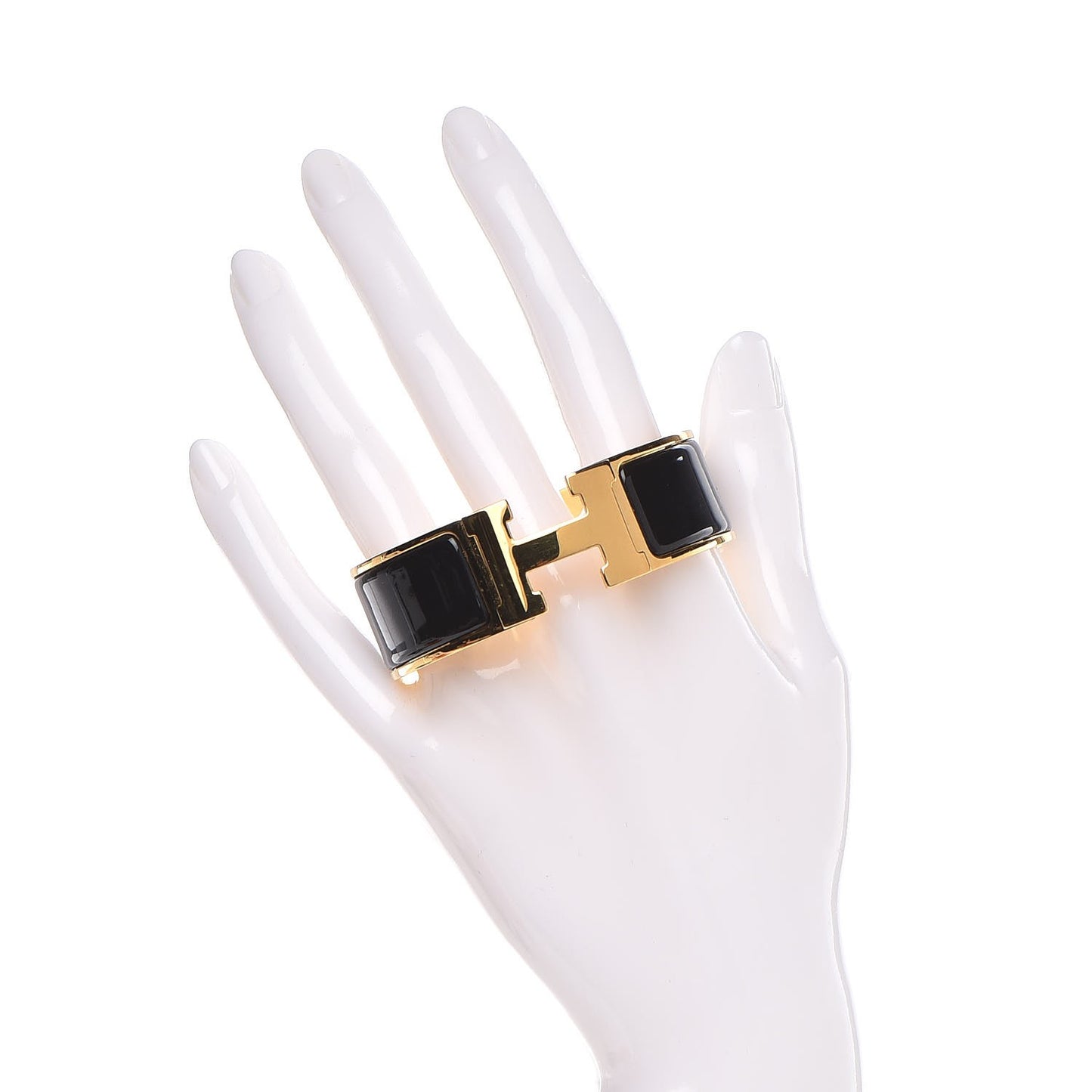 Enamel Wide Clic Clac H Bracelet PM Black