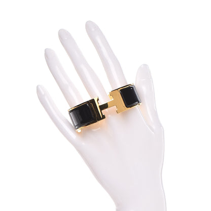 Hermes Enamel Wide Clic Clac H Bracelet PM Black 2 of 5