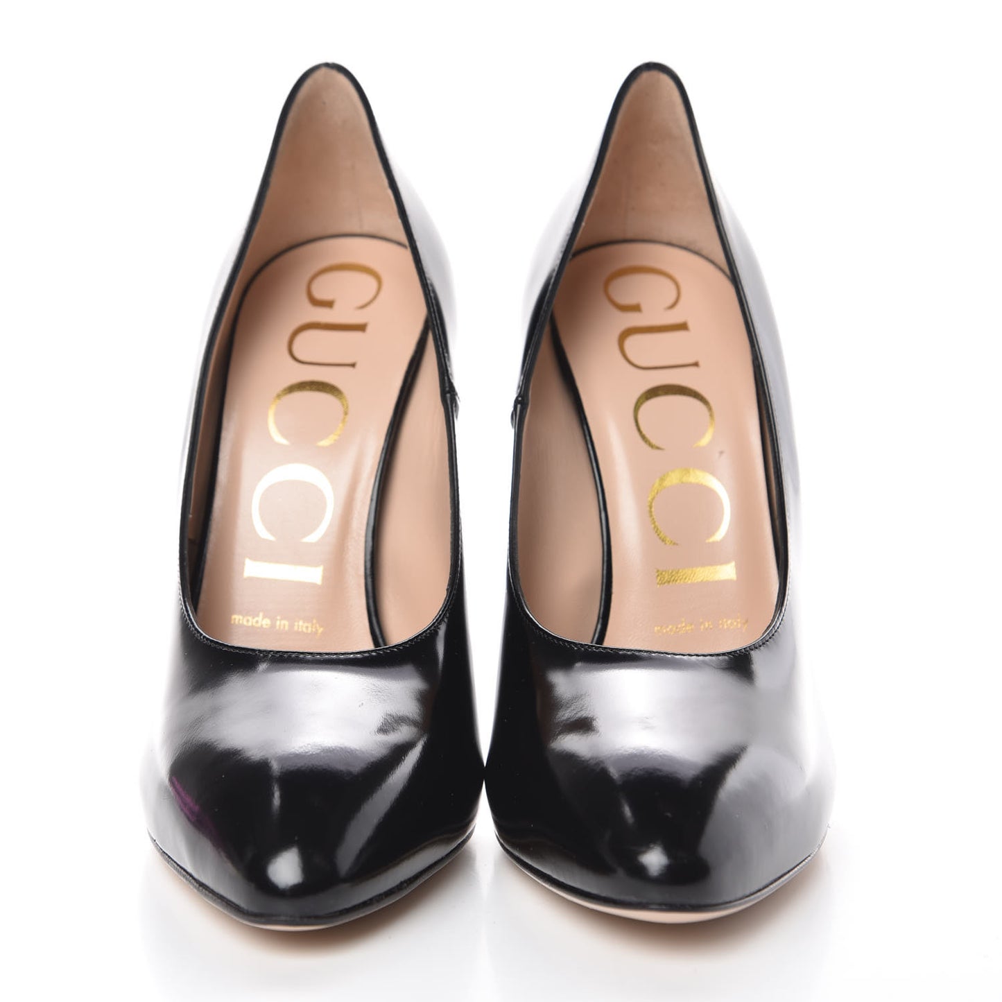 Polished Calfskin Removable Pearly Bow Elaisa Platform High Heel Pumps 36.5 Black