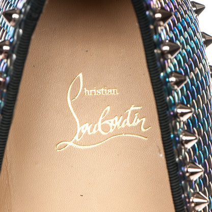 Christian Louboutin Mens Tresse Nacre Pik Boat Flats 41 Multicolor Colombe Metal 8 of 11