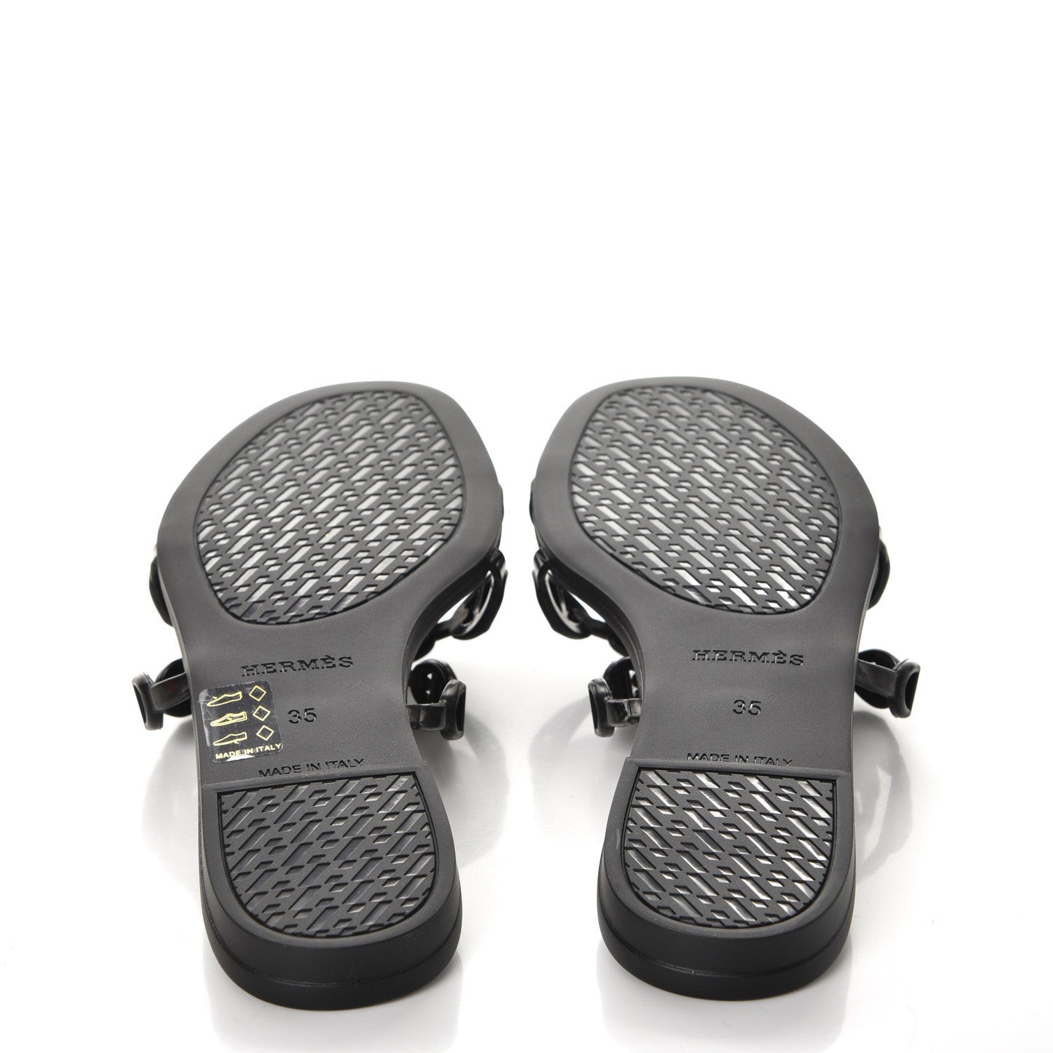 Hermes Rubber Chaine d'Ancre Rivage Sandals 35 Black 5 of 8