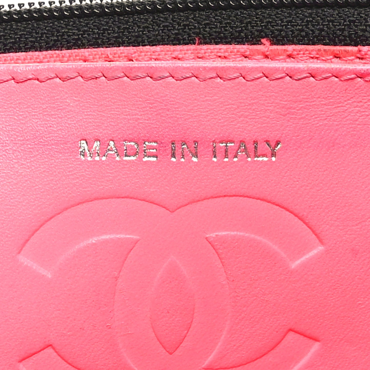 Calfskin Quilted Cambon Wallet on Chain WOC Black