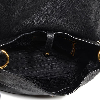 Prada Vitello Daino Shoulder Flap Bag Nero Black 5 of 10