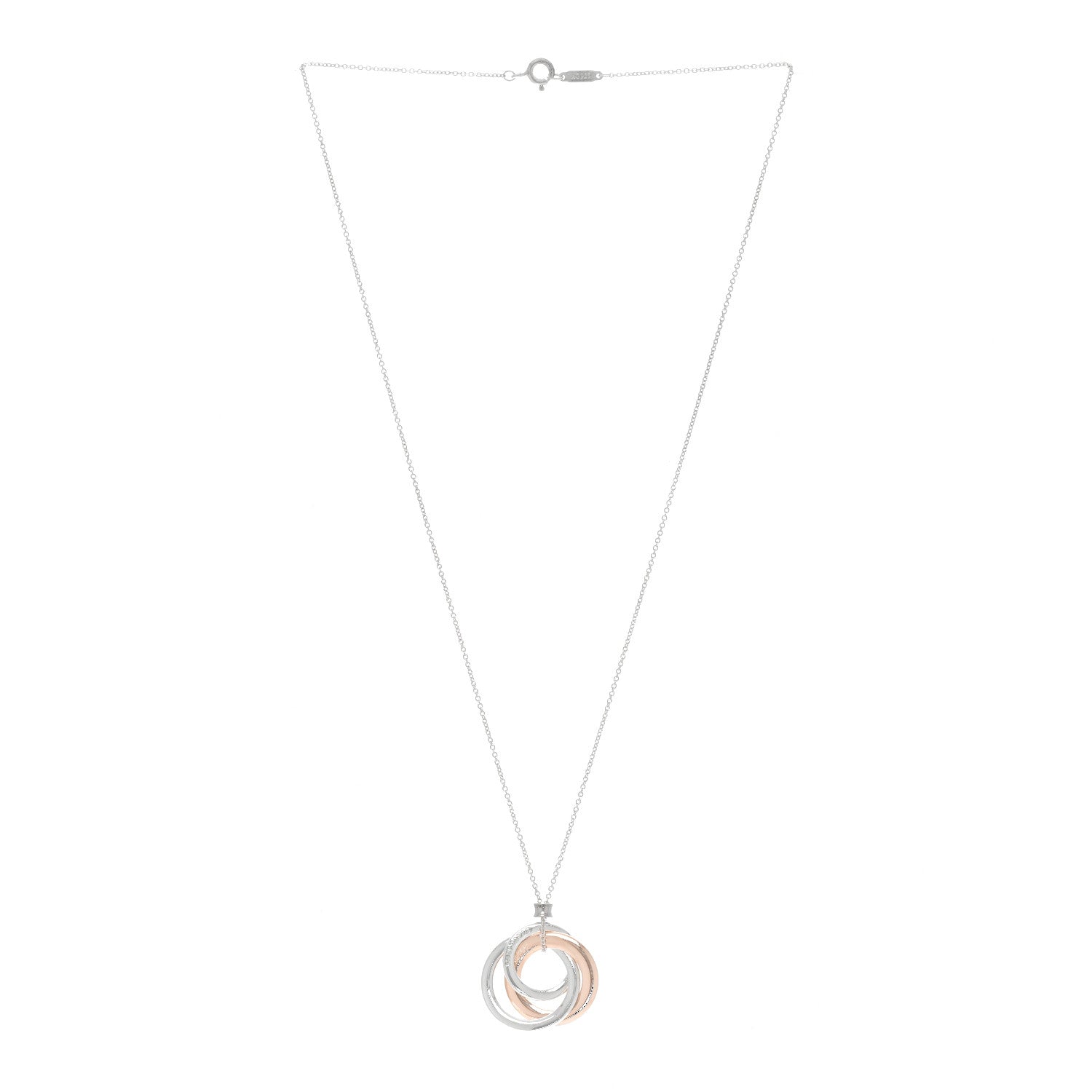 Tiffany Sterling Silver Rubedo 1837 Circles Pendant Necklace 3 of 5