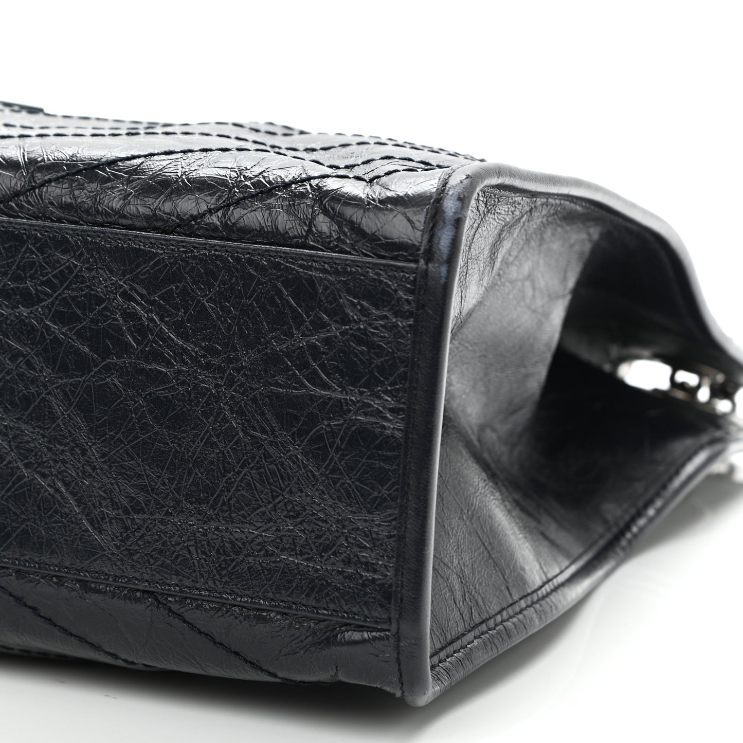 Crinkled Calfskin Matelasse Monogram Niki Shoulder Bag Deep Marine