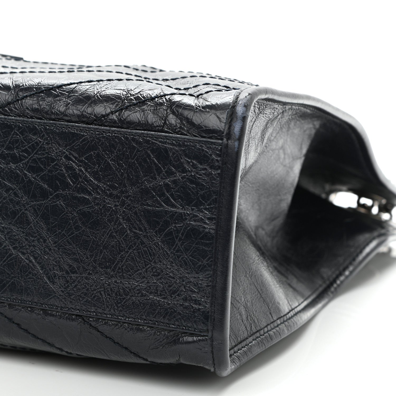 Saint Laurent Crinkled Calfskin Matelasse Monogram Niki Shoulder Bag Deep Marine 11 of 13