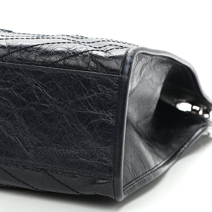 Saint Laurent Crinkled Calfskin Matelasse Monogram Niki Shoulder Bag Deep Marine 11 of 13