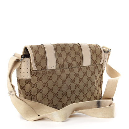 Gucci Monogram Small Double Buckle Flap Messenger Bag Off White 3 of 11