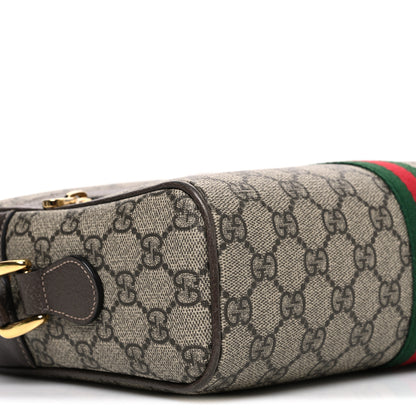 Gucci GG Supreme Monogram Web Small Ophidia Shoulder Bag Brown 8 of 9