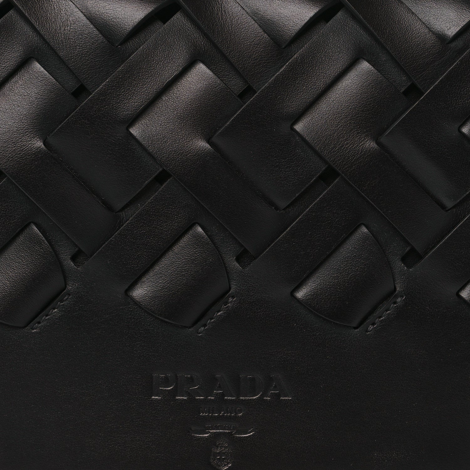 Prada Vitello Intreccio Tress Shoulder Bag Black 7 of 11