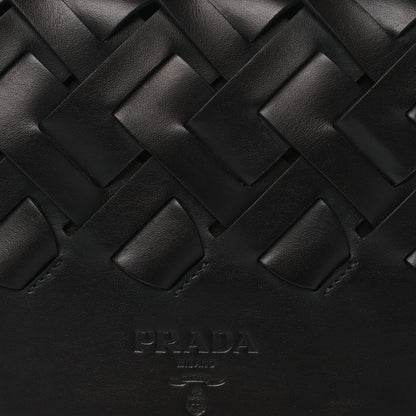 Prada Vitello Intreccio Tress Shoulder Bag Black 7 of 11