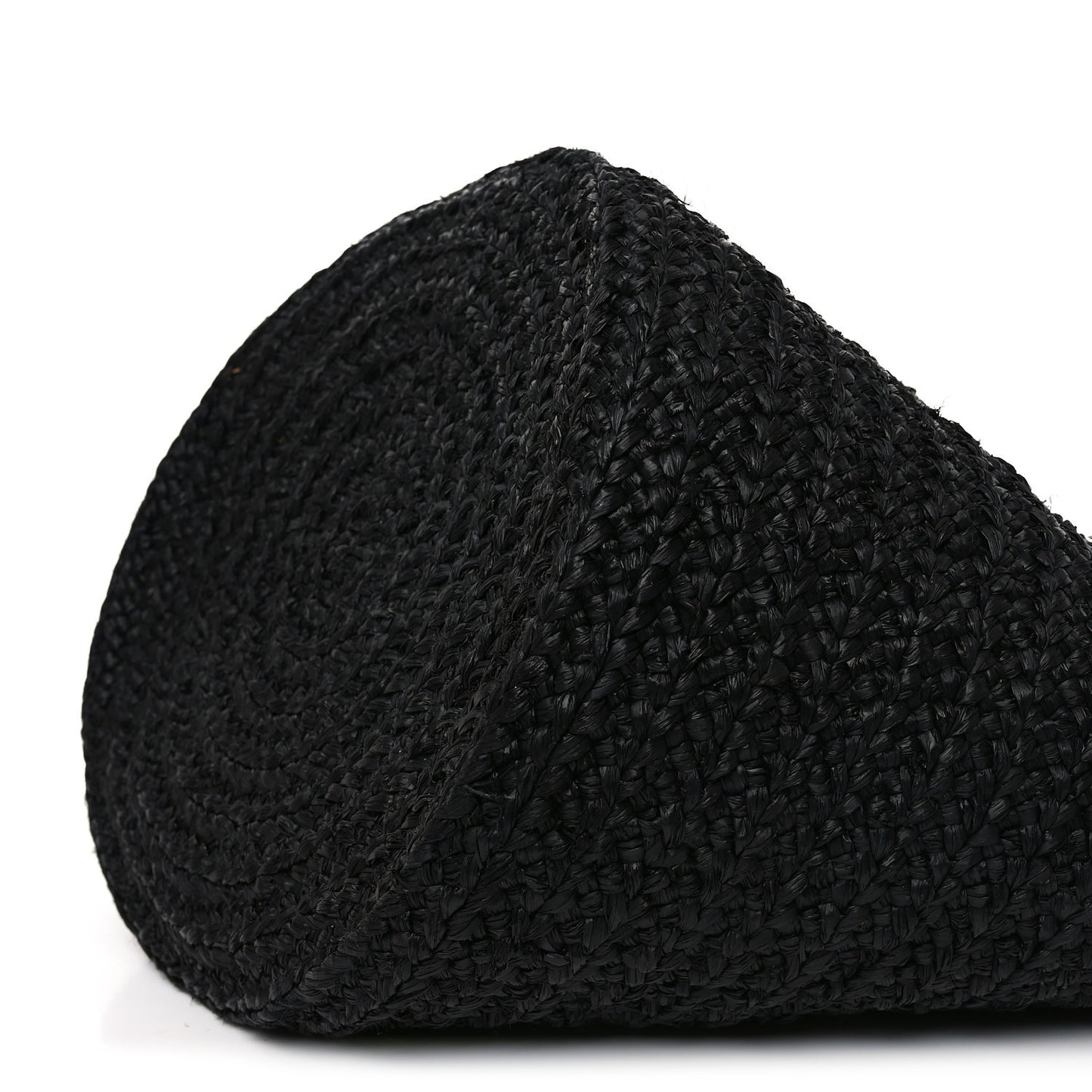 Raffia Medium Panier Bag Black