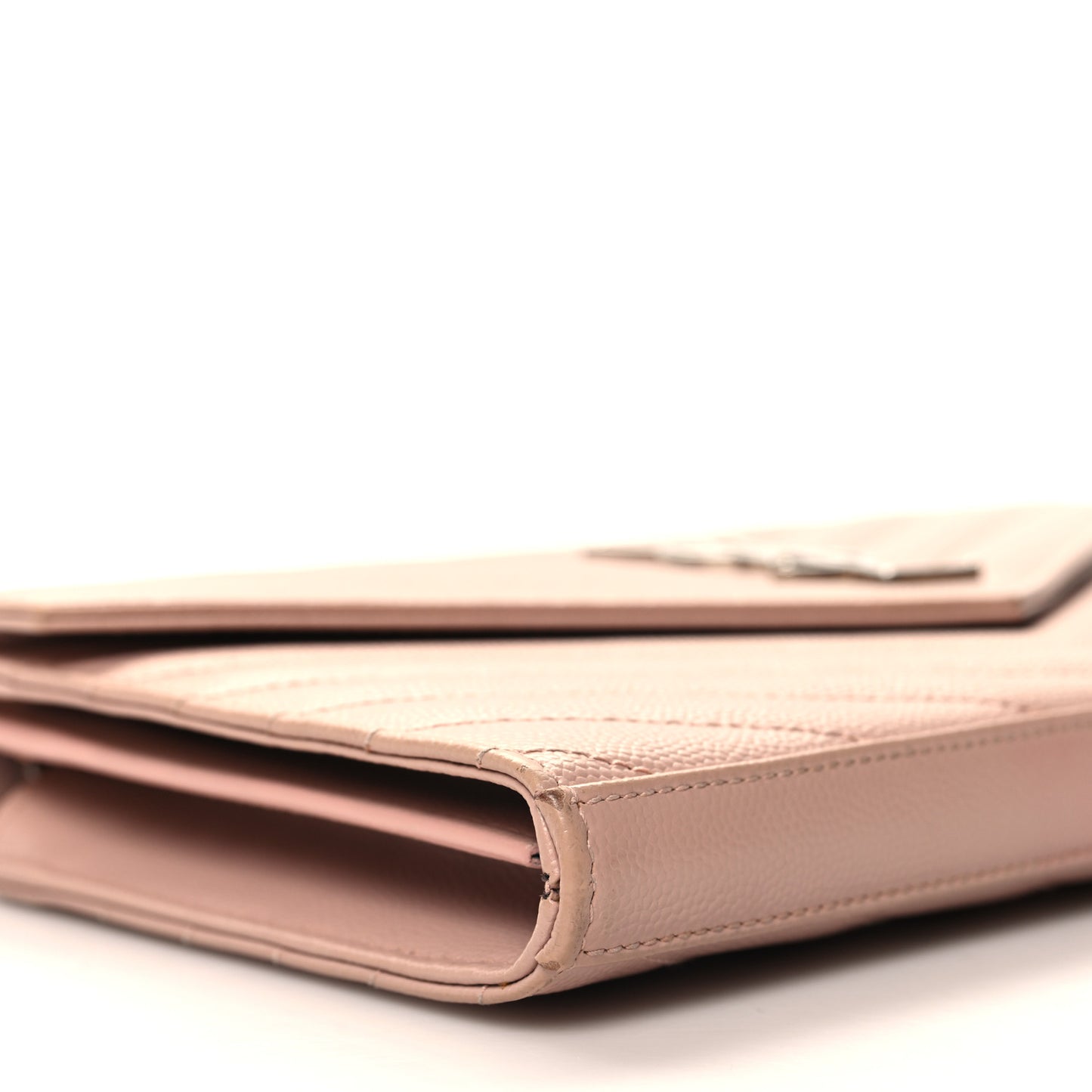 Grain De Poudre Matelasse Chevron Monogram Chain Wallet Pale Pink