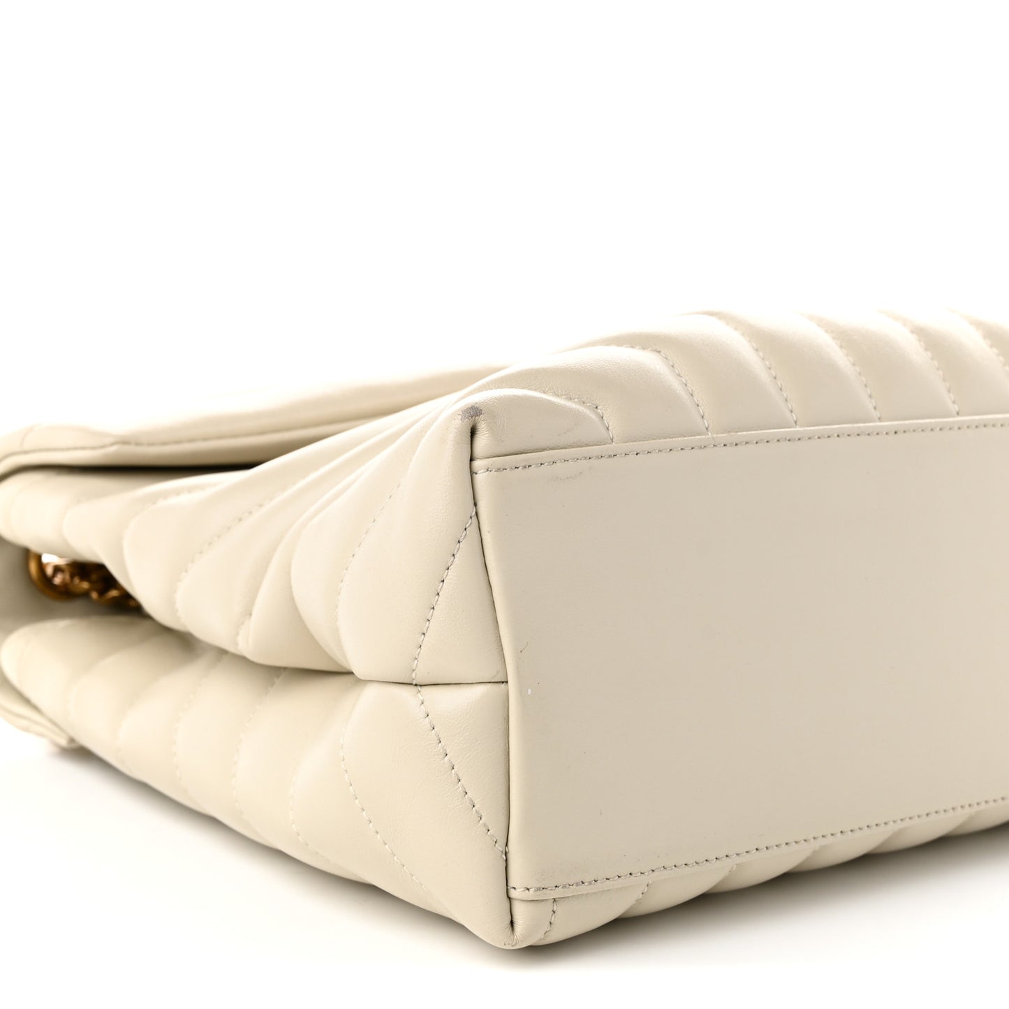 Calfskin Y Quilted Monogram Medium Loulou Chain Satchel Crema Soft