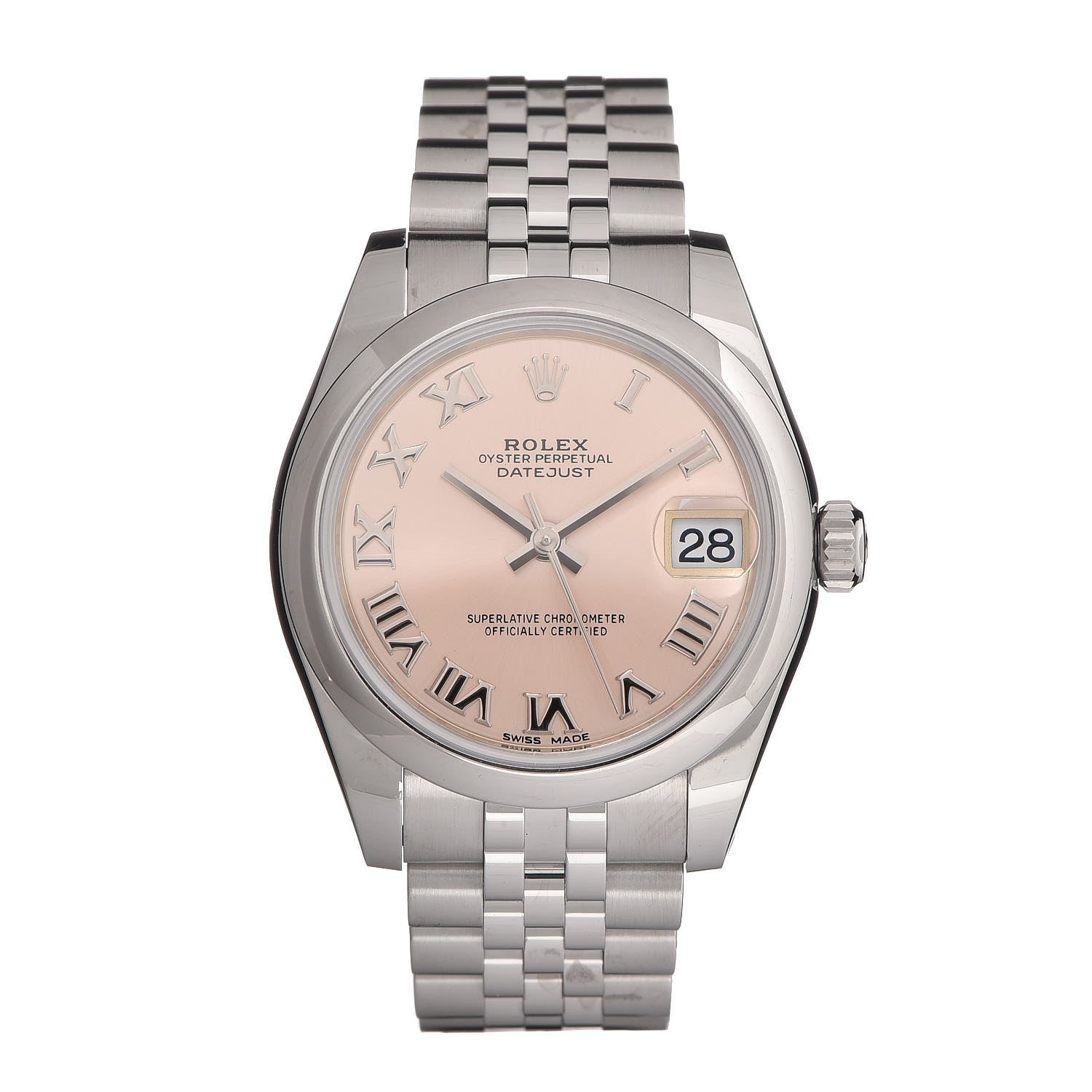 Rolex Stainless Steel 31mm Oyster Perpetual Datejust Watch Pink Roman 178240 1 of 7