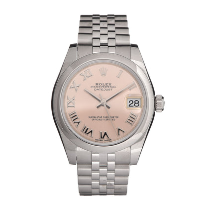 Rolex Stainless Steel 31mm Oyster Perpetual Datejust Watch Pink Roman 178240 1 of 7