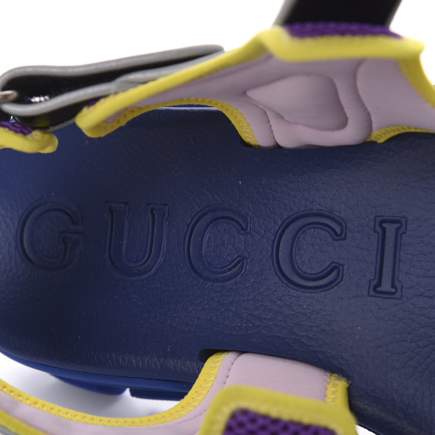 Gucci X SEGA Calfskin Mesh Mens Aguru Sandals 12 Black Blue Purple 8 of 9