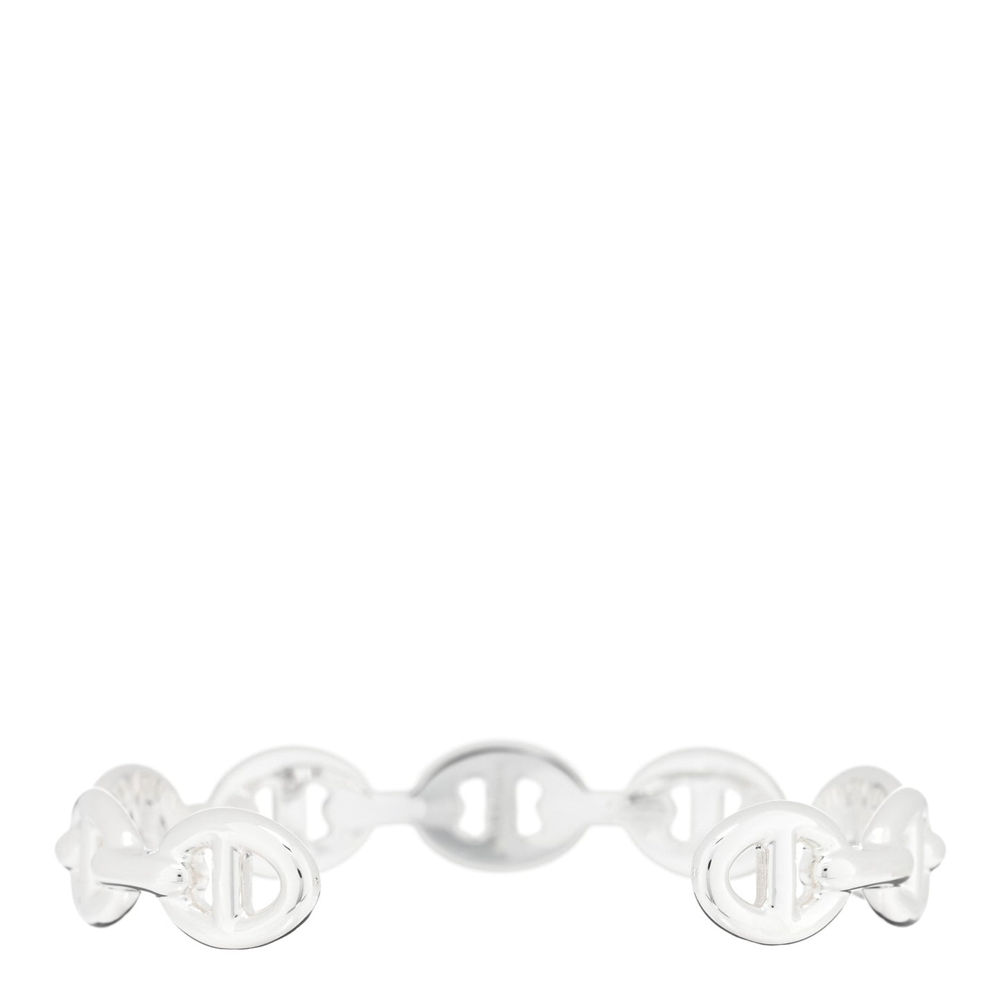 Sterling Silver MM Chaine d'Ancre Enchainee Cuff Bracelet SH