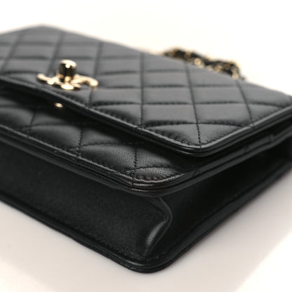 Chanel Lambskin Quilted Trendy CC Wallet On Chain WOC Black 18 of 23