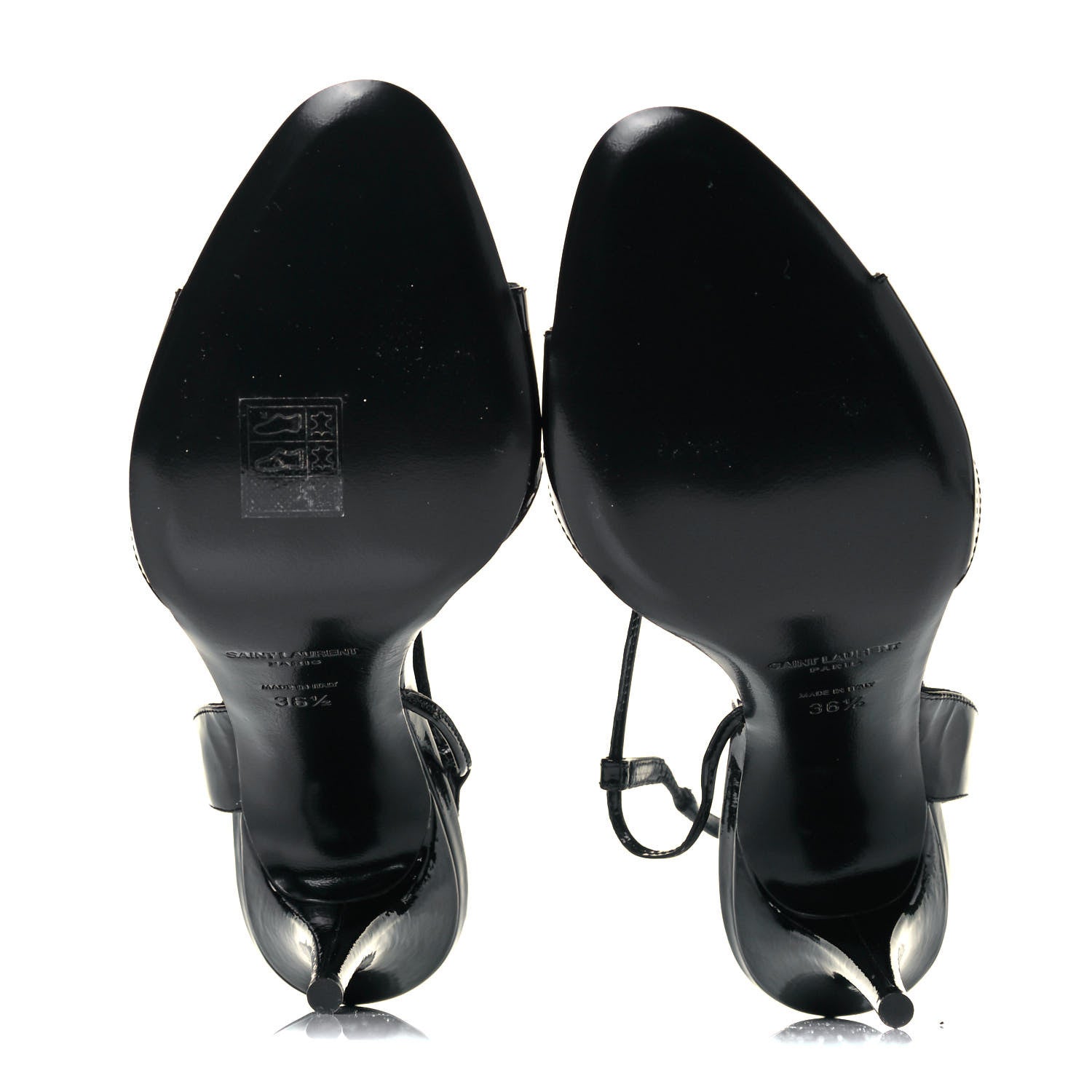 Saint Laurent Patent Calfskin Anouk 110 Sandals 36.5 Black 5 of 7