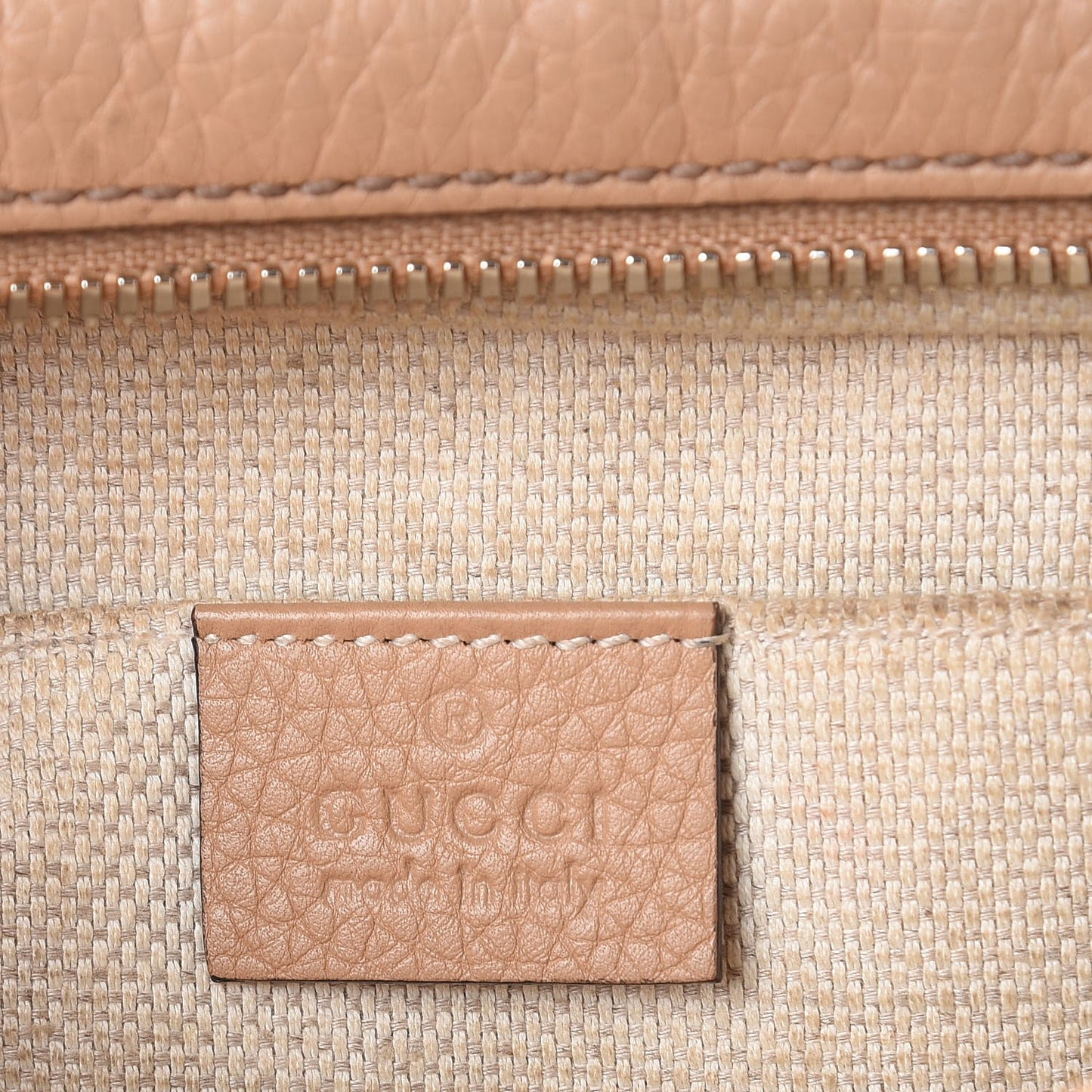 Pebbled Calfskin Small Soho Disco Bag Camelia