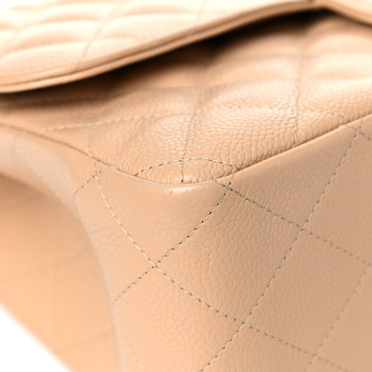Chanel Caviar Quilted Jumbo Double Flap Beige Clair 10 of 17