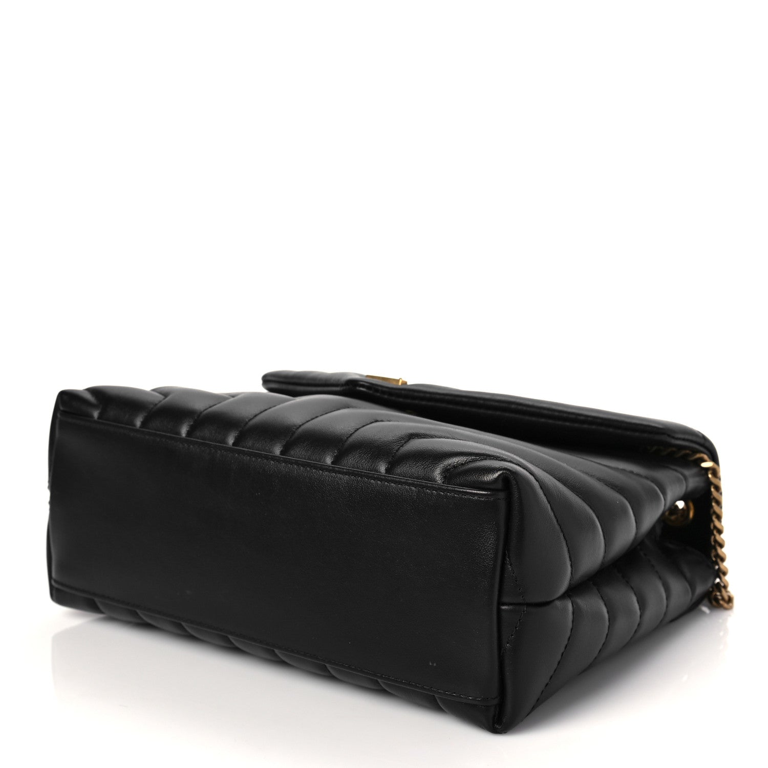 Saint Laurent Calfskin Y Quilted Monogram Small Loulou Chain Satchel Black 7 of 7