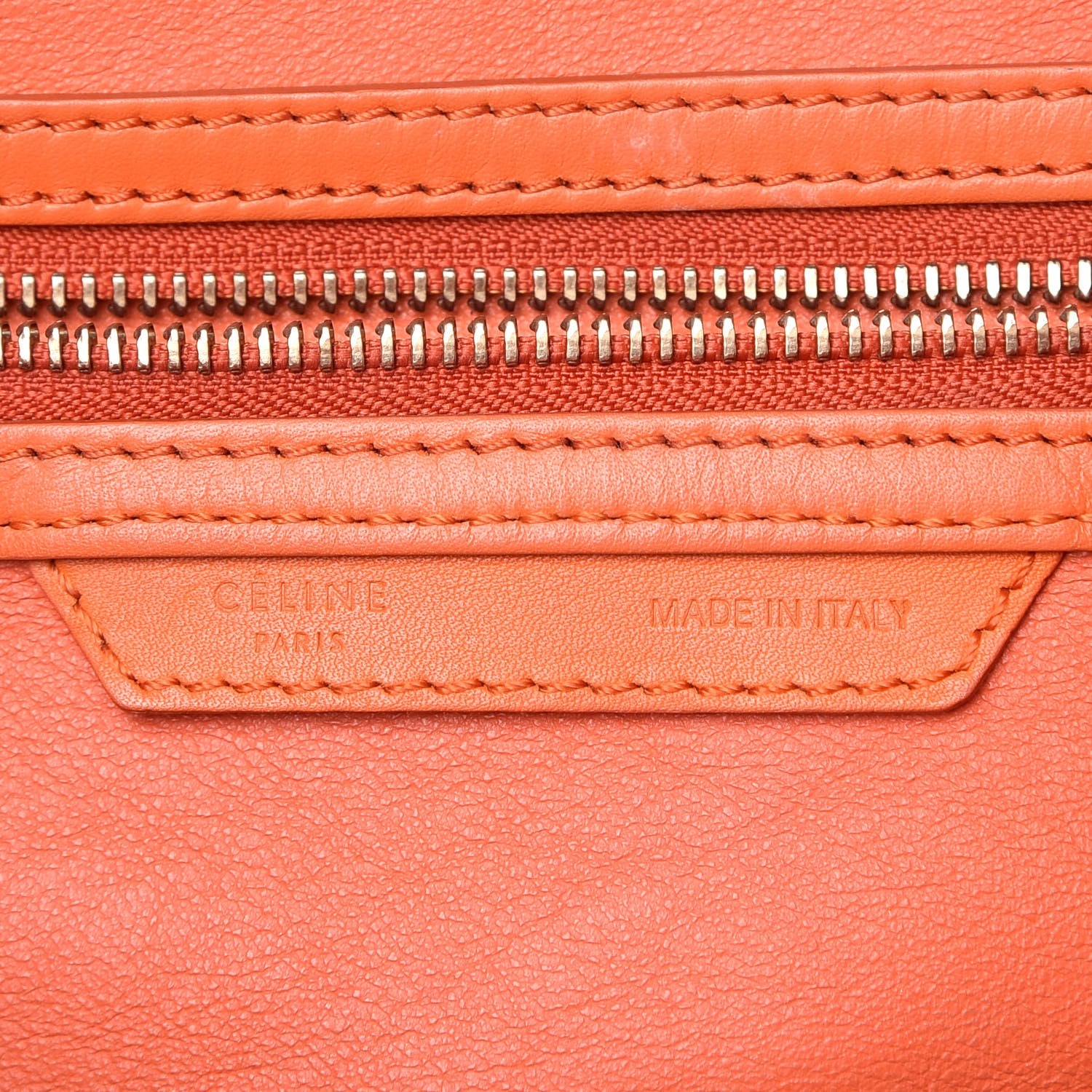 Celine Smooth Calfskin Mini Luggage Bright Orange 6 of 9