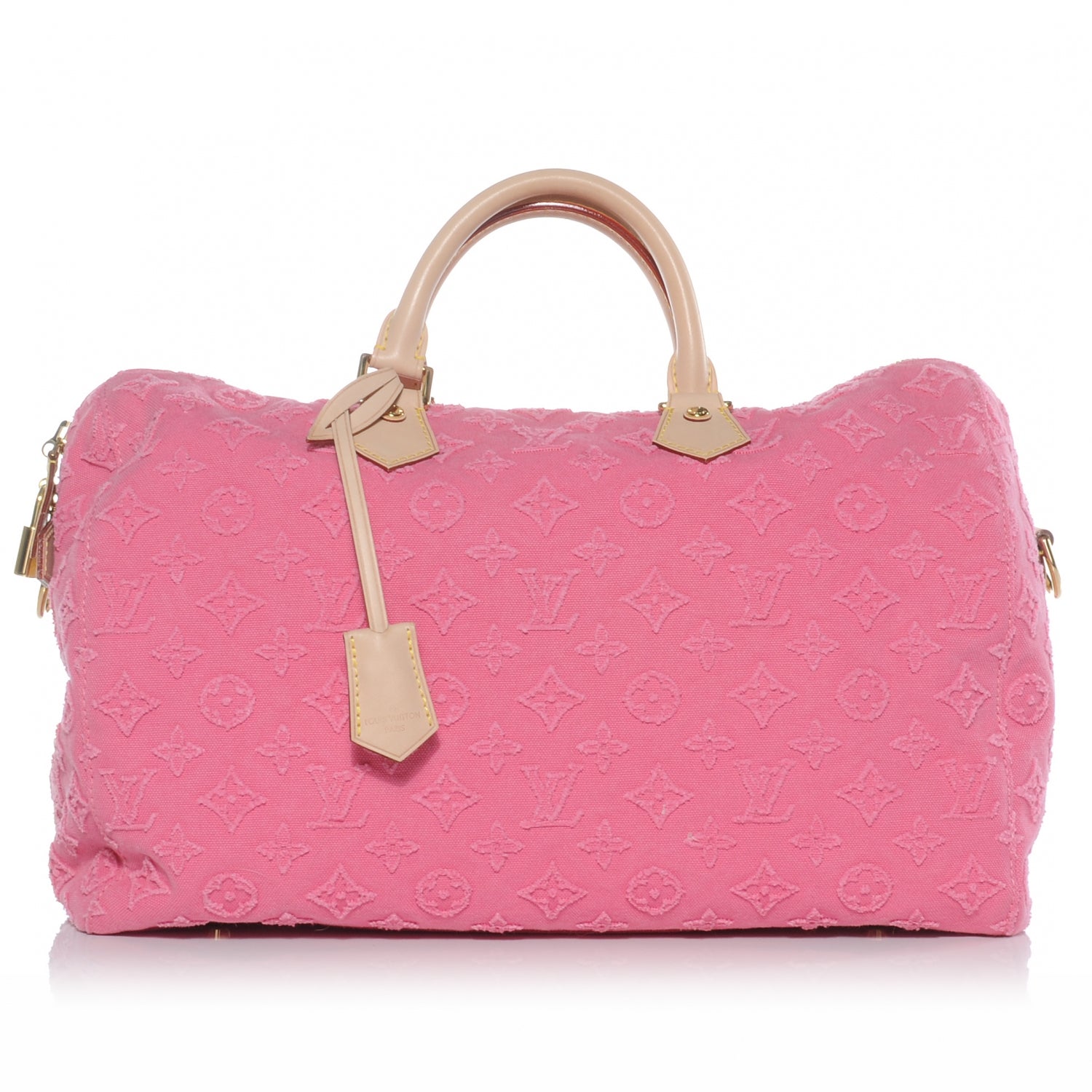 Louis Vuitton Denim Monogram Stone Speedy 35 Rose 1 of 8